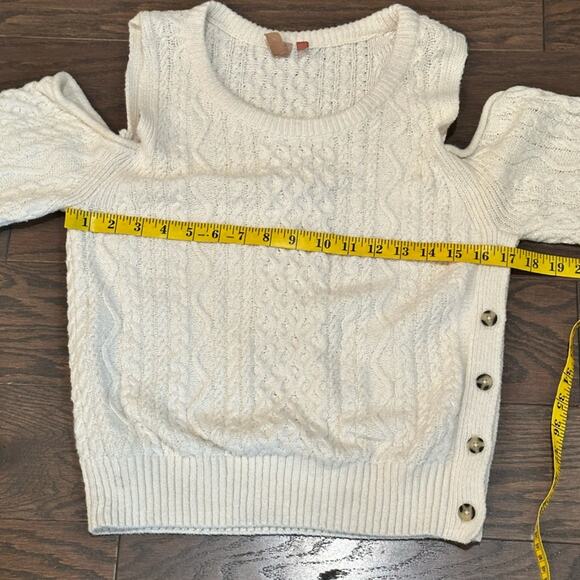 Anthropologie Pilcro Cold Shoulder Fisherman Sweater Knit Size Smalll - Picture 9 of 11